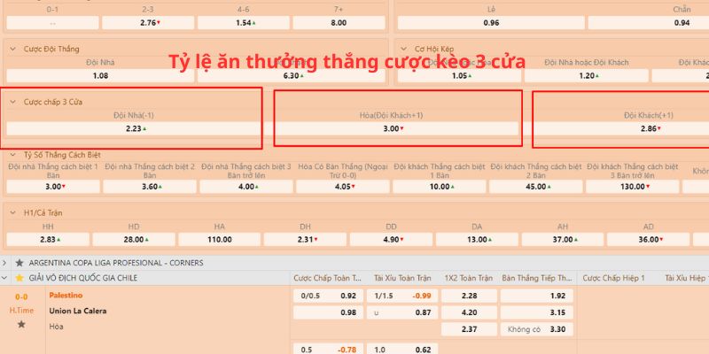 Cách tính tỷ lệ thưởng thắng cược kèo 3 cửa tại Kubet